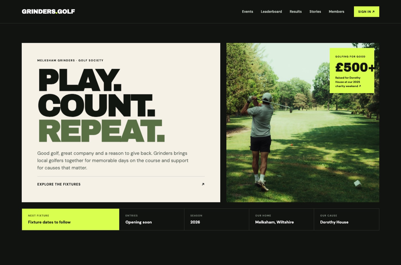 Grinders Golf Society project